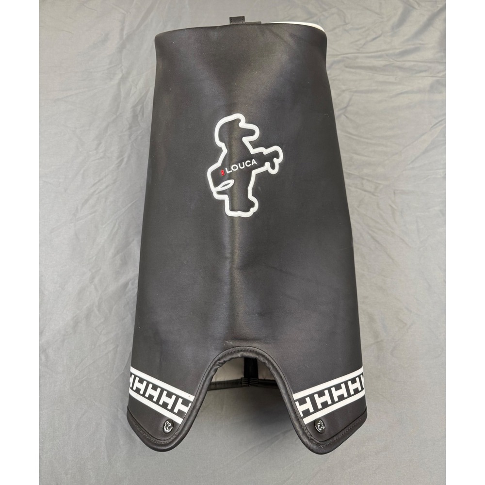 Louca Golf Bag Rain Cover Black White Logo Weather Resistant Zippered Hood